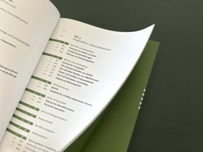 Detailaufnahme eines Inhaltsverzeichnisses