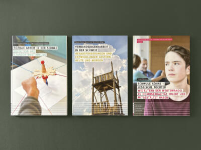 Drei verschiedene Buccover des Verlags