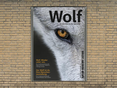 Plakat zur Ausstellung «Wolf» für das Natur-Museum Luzern