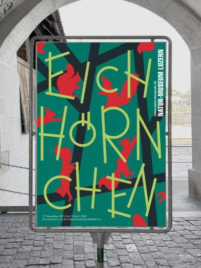 Plakat zur Ausstellung «Eichhörnchen»